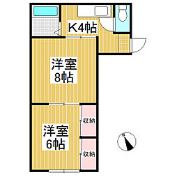 ホワイトパレス 2Kの間取図画像