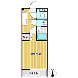 メゾン晩霞 1Kの間取図画像