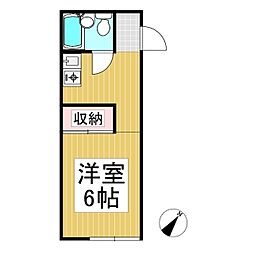 ツバキハイツ 1Kの間取図画像