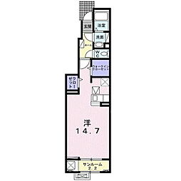 リンデン ハウスB ワンルームの間取図画像