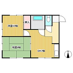 Live12マンション 2DKの間取図画像