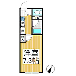 コーポ泉平 1Kの間取図画像
