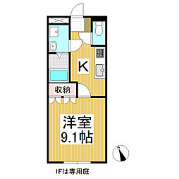 アドバンス・エム 1Kの間取図画像