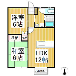 ハーベスト千曲 2LDKの間取図画像