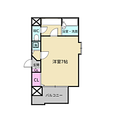 ディナスティ福島 1Kの間取図画像