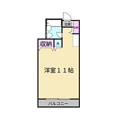 ガーデン弁天町 ワンルームの間取図画像