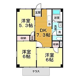 メゾン古川 3DKの間取図画像