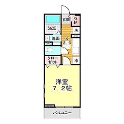 リヒト・リーベ2 1Kの間取図画像