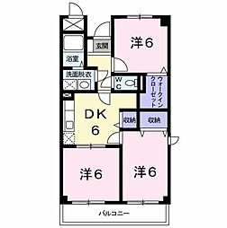 ニューファミールA 3DKの間取図画像