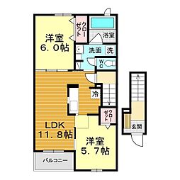 ファインドリーム 2LDKの間取図画像