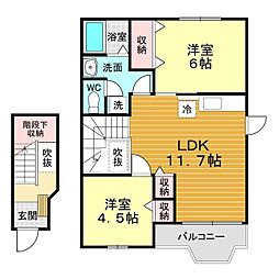 グリーン・南天 2LDKの間取図画像