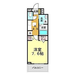グランドール3 1Kの間取図画像