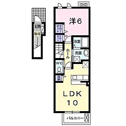 キャッスル安養寺C 1LDKの間取図画像