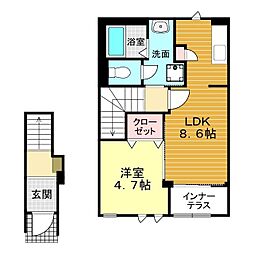 メゾン和 1LDKの間取図画像