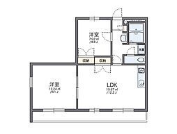 レオパレスLightlife2 2LDKの間取図画像