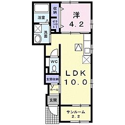 シャロームC2 1LDKの間取図画像