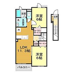 オストラーゼンハオス 2LDKの間取図画像