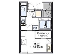 レオパレス荻町 1Kの間取図画像