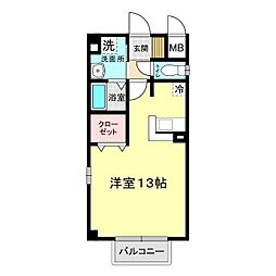 メゾン・ド・プラティークA ワンルームの間取図画像