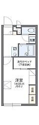レオパレスリバーパーク 1Kの間取図画像