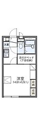 レオパレス西京 1Kの間取図画像