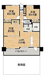 グリーンヒル明野西 3LDKの間取図画像