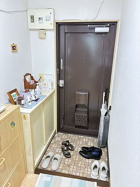 明るくコンパクトな玄関です。