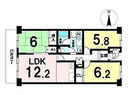 西武豊岡ハイツ 3LDKの間取図画像