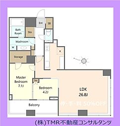 勝どきザ・タワー 2LDKの間取図画像