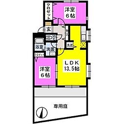サンフォレストS 2LDKの間取図画像