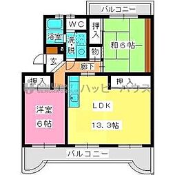 ロイヤルハイツ泉 2LDKの間取図画像