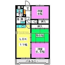 ハイムあかしや 3LDKの間取図画像