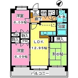 プロシード曰佐 3LDKの間取図画像