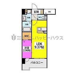 グレイス折尾 1LDKの間取図画像