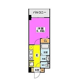 アスミール伊都 1Kの間取図画像