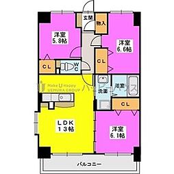 ラルクアンシエル 3LDKの間取図画像