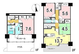 モラーダ厚木プレステージ 4LDKの間取図画像