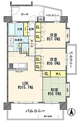プライムスクエアー伊勢崎 3LDKの間取図画像