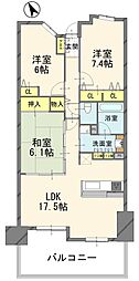 日神パレステージ吹上 3LDKの間取図画像