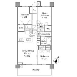プロミライズ青葉台C棟 3LDKの間取図画像