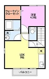 ロイヤルガーデン南城F 1LDKの間取図画像