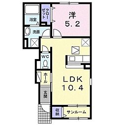 プリート1 1LDKの間取図画像
