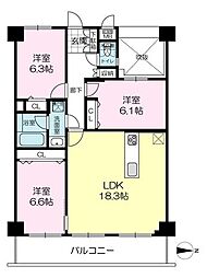 ライオンズマンション豊中少路 3LDKの間取図画像