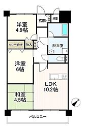 日光ハイツ彦根壱番館 3LDKの間取図画像