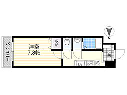テリオ鶴崎 1Kの間取図画像