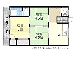 中村マンション 3DKの間取図画像
