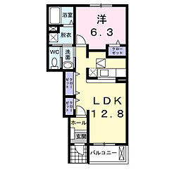 サムパーク三代 1LDKの間取図画像