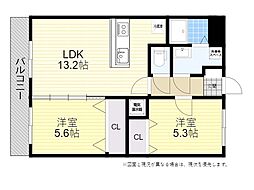 ユーミーなでしこ 2LDKの間取図画像