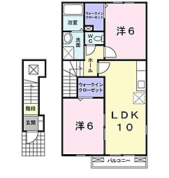 エクセル戸室B 2LDKの間取図画像