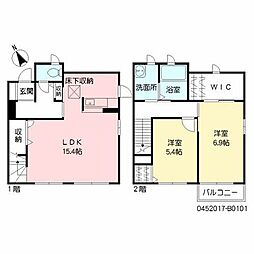 ディアス中嶋A 2LDKの間取図画像